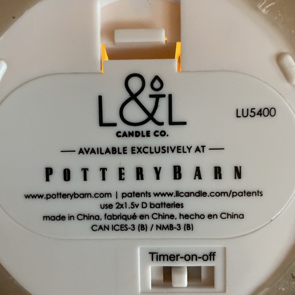 POTTERY BARN Birch Flameless Flickering candle 4 X 4.5” new w/out box - Picture 8 of 12